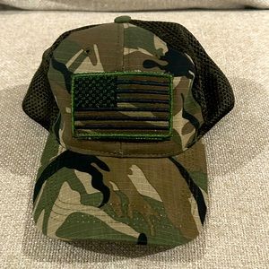 Camo Trucker hat with American flag!